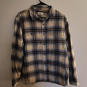 Marine Layer Shirt Mens M Blue Cream Marine Layer Blue and White Checkered Shirt